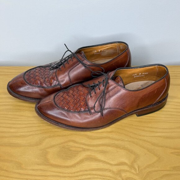 Allen Edmonds Hersey Mens 11.5 D Oxfords Chili Weave Leather Split Toe Derby